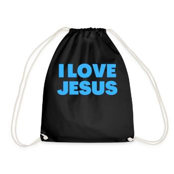 J’aime Jésus - Citations chrétiennes - Sac de sport léger - noir - Devant