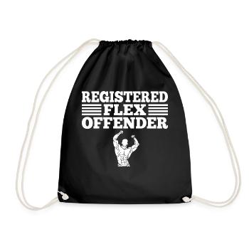 Funny Registered Flex Offender Bodybuilding - Drawstring Bag - black - Front