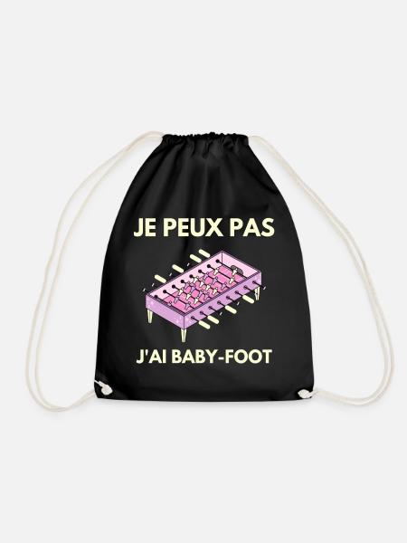 I can't I have foosball table - Drawstring Bag - black