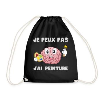 I Can't I Have Humor Painting Gift - Drawstring Bag - black - Front