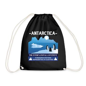 Antarctica - The International Continent - Drawstring Bag - black - Front