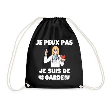 I can't, I'm on call - Drawstring Bag - black - Front