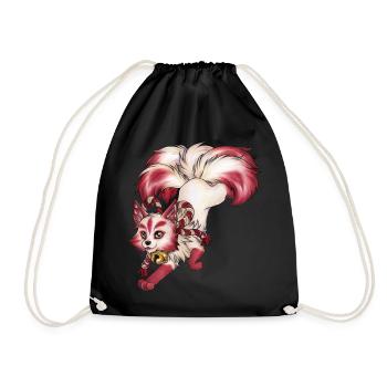 Kitsune Fuchs Fuchsgeist Inari Japan Mythologie - Turnbeutel - Schwarz - Vorne