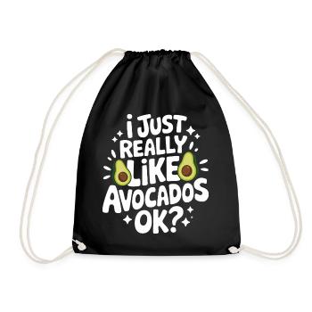 Avocado Essen Guacamole Vegan - Turnbeutel - Schwarz - Vorne