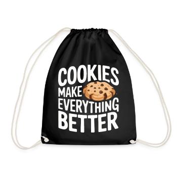 Cookies Cookie Biscuits Biscuits Chocolate - Drawstring Bag - black - Front