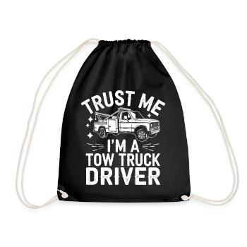 Tow Truck Truck Tow Truck - Drawstring Bag - black - Front