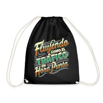 Flowing at rush hour - Drawstring Bag - black - Front