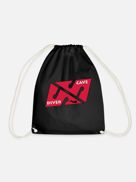 cave_diver_01 - Drawstring Bag - black