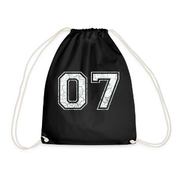 07 in white in the used look - Drawstring Bag - black - Front