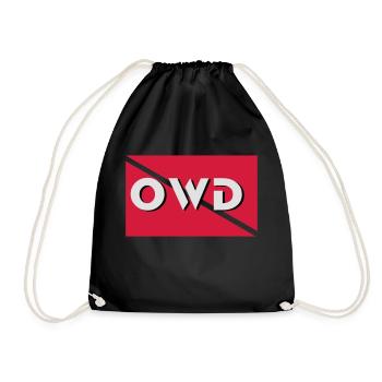 owd diver flag Taucher Tauchen - Turnbeutel - Schwarz - Vorne