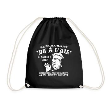 Restaurant "du à l'ail" - Sac de sport léger - noir - Devant