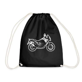 Super Adventure - Motorcycle Enduro - Silhouette - Drawstring Bag - black - Front
