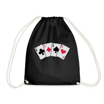Poker Cards - Poker Cards - Drawstring Bag - black - Front