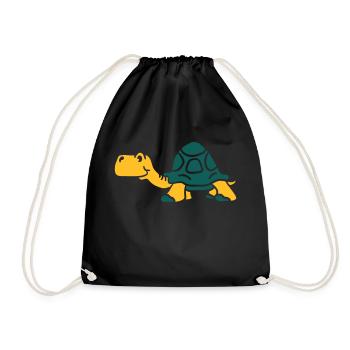 Old small cartoon turtle - Drawstring Bag - black - Front