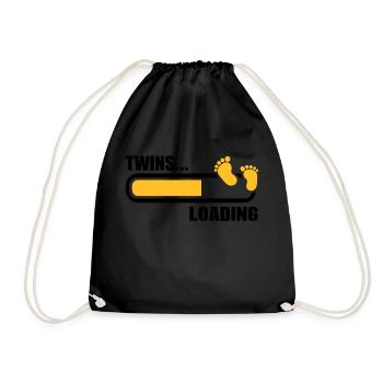 Twins - Drawstring Bag - black - Front