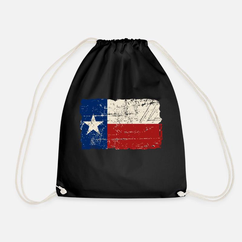 Texas Flag - Vintage Look - Turnbeutel - Schwarz