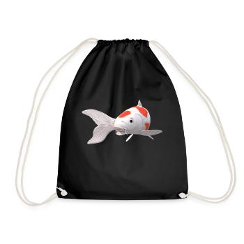 3D Koi - Drawstring Bag - black - Front
