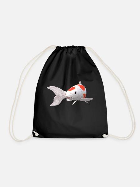 3D Koi - Turnbeutel - Schwarz