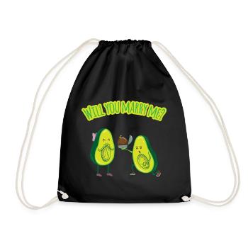 Avocado marriage proposal - marriage proposal - Drawstring Bag - black - Front