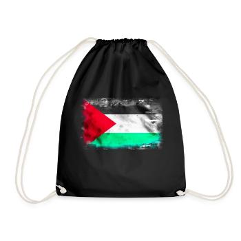 Background with the flag of Palestine - Drawstring Bag - black - Front