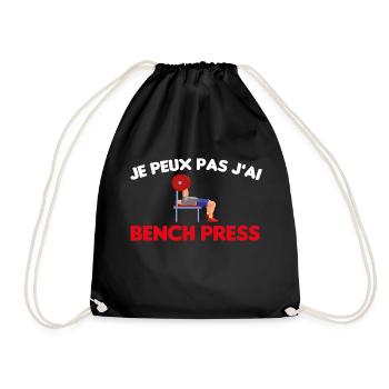 Cadeau drôle powerlifting développé couché - Sac de sport léger - noir - Devant