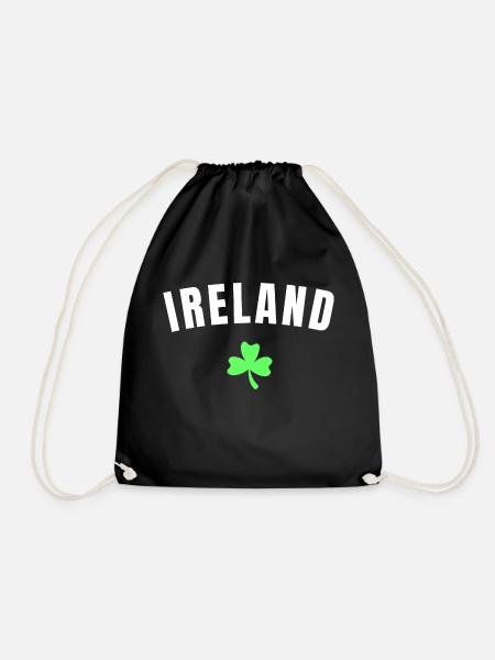 Ireland - Drawstring Bag - black