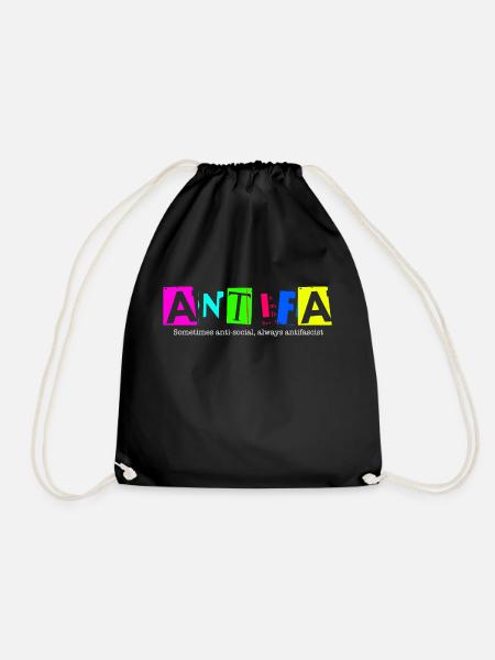 Antifa - Sometimes anti-social, always antifascist - Turnbeutel - Schwarz
