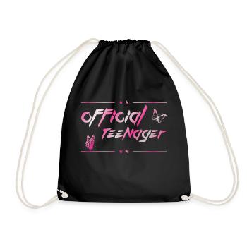 official teen - birthday design for teens - Drawstring Bag - black - Front