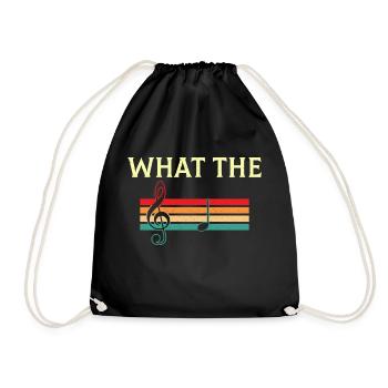 Vintage What the F-Music Note - Drawstring Bag - black - Front