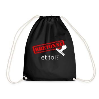 bretagne bretonne - Sac de sport léger - noir - Devant