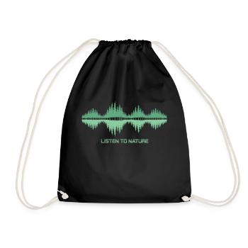 Sound of Nature Forest Nature Environment Protection - Drawstring Bag - black - Front