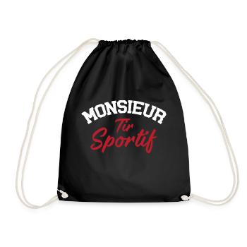 Monsieur tir sportif Cadeau humour personnalisé - Sac de sport léger - noir - Devant
