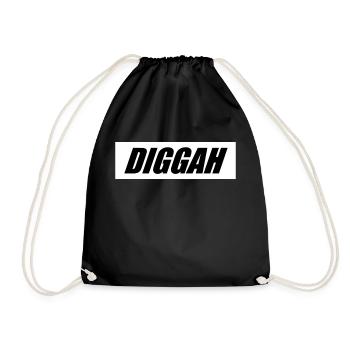 Diggah - Turnbeutel - Schwarz - Vorne