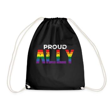 Pride LGBT LGBTQ Queer Ally Schwulen Lesben Vintag - Turnbeutel - Schwarz - Vorne