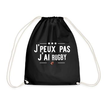 j'ai rugby cadeau - Sac de sport léger - noir - Devant