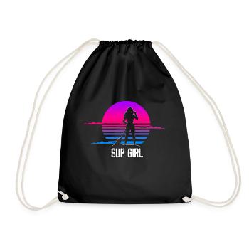Sup Girl Stand Up Paddling Sup Frauen SUP Kleidung - Turnbeutel - Schwarz - Vorne