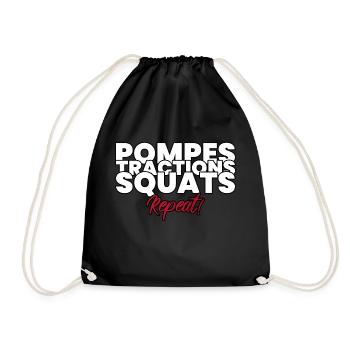 Idée cadeau homme musculation - Sac de sport léger - noir - Devant