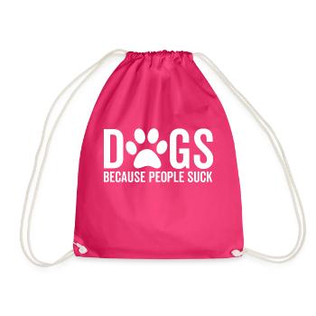 Hunde, weil Menschen sind - Turnbeutel - Fuchsia - Vorne