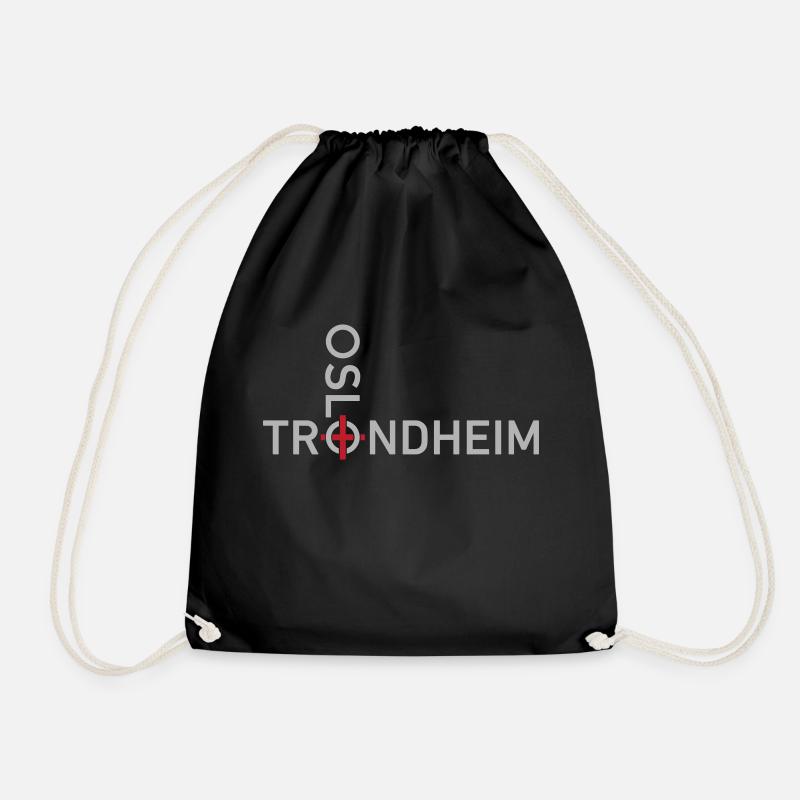 OSLO nach TRONDHEIM - Turnbeutel - Schwarz