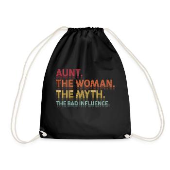 Aunt The Woman The Myth The Bad Influence Vintage - Drawstring Bag - black - Front