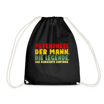 Patenonkel der schlechte Einfluss. - Turnbeutel - Schwarz - Vorne