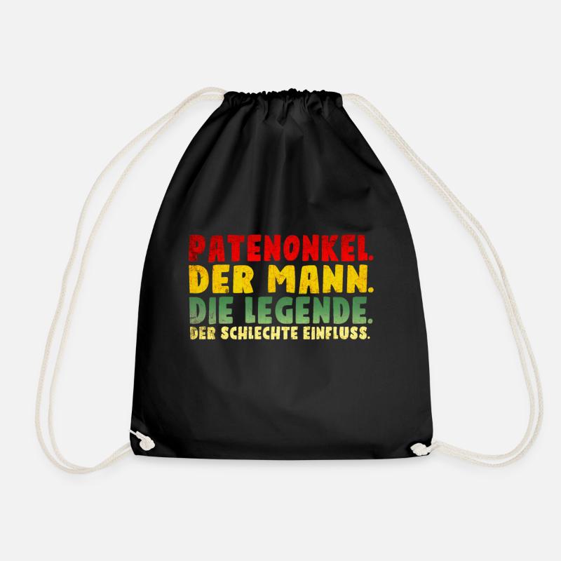 Patenonkel der schlechte Einfluss. - Turnbeutel - Schwarz