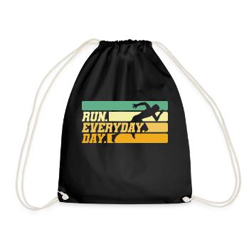 Motivation Streak Running Runner Marathon - Drawstring Bag - black - Front