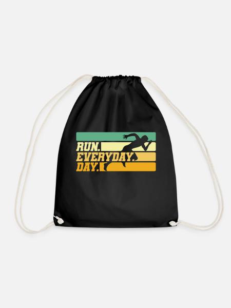 Motivation Streak Running Runner Marathon - Drawstring Bag - black