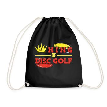 Disc Golf Disc Golfer Frisbee - Drawstring Bag - black - Front