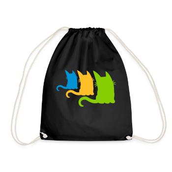 3 petits chats colorés - Sac de sport léger - noir - Devant