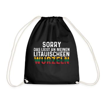Litauische Wurzeln Litauer Litauen - Turnbeutel - Schwarz - Vorne