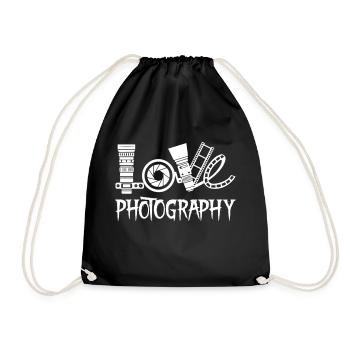 Love Photography - Turnbeutel - Schwarz - Vorne