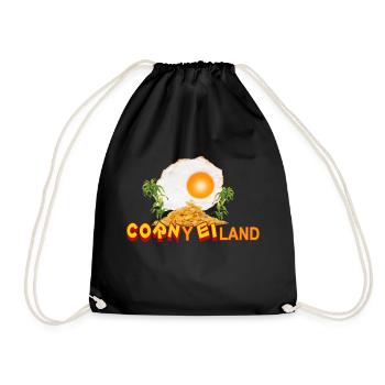 Insel lustig Corny Eiland - Turnbeutel - Schwarz - Vorne