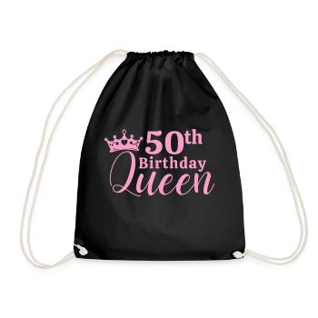 50. Geburtstag - Turnbeutel - Schwarz - Vorne